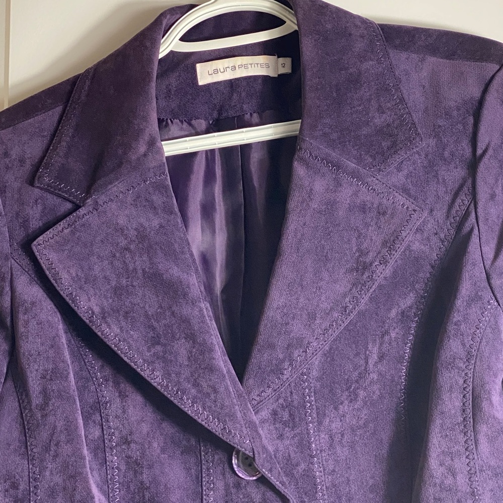 Laura Petites Purple Suede Blazer